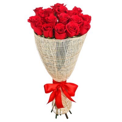 15 červených ruží